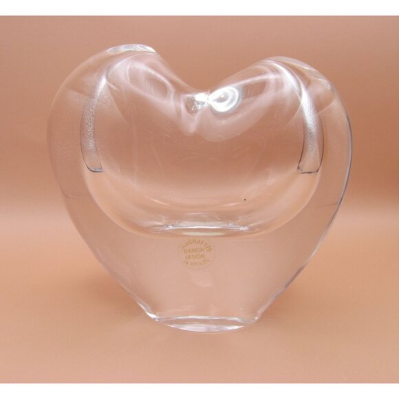 Handcrafted Crystal Heart Art Glass Bud Vase Paperweight Made in Brazil - Picture 9 of 14